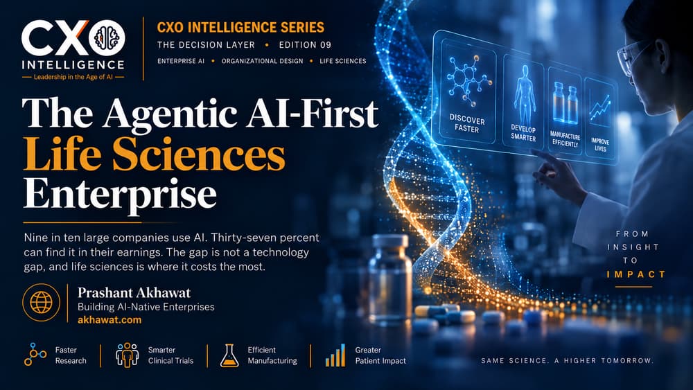 The Agentic AI-First Life Sciences Enterprise: nine in ten large companies use AI, thirty-seven percent can find it in their earnings.