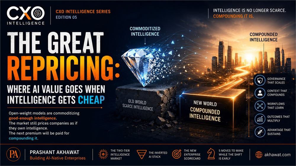The Great Repricing — where AI value goes when intelligence gets cheap.